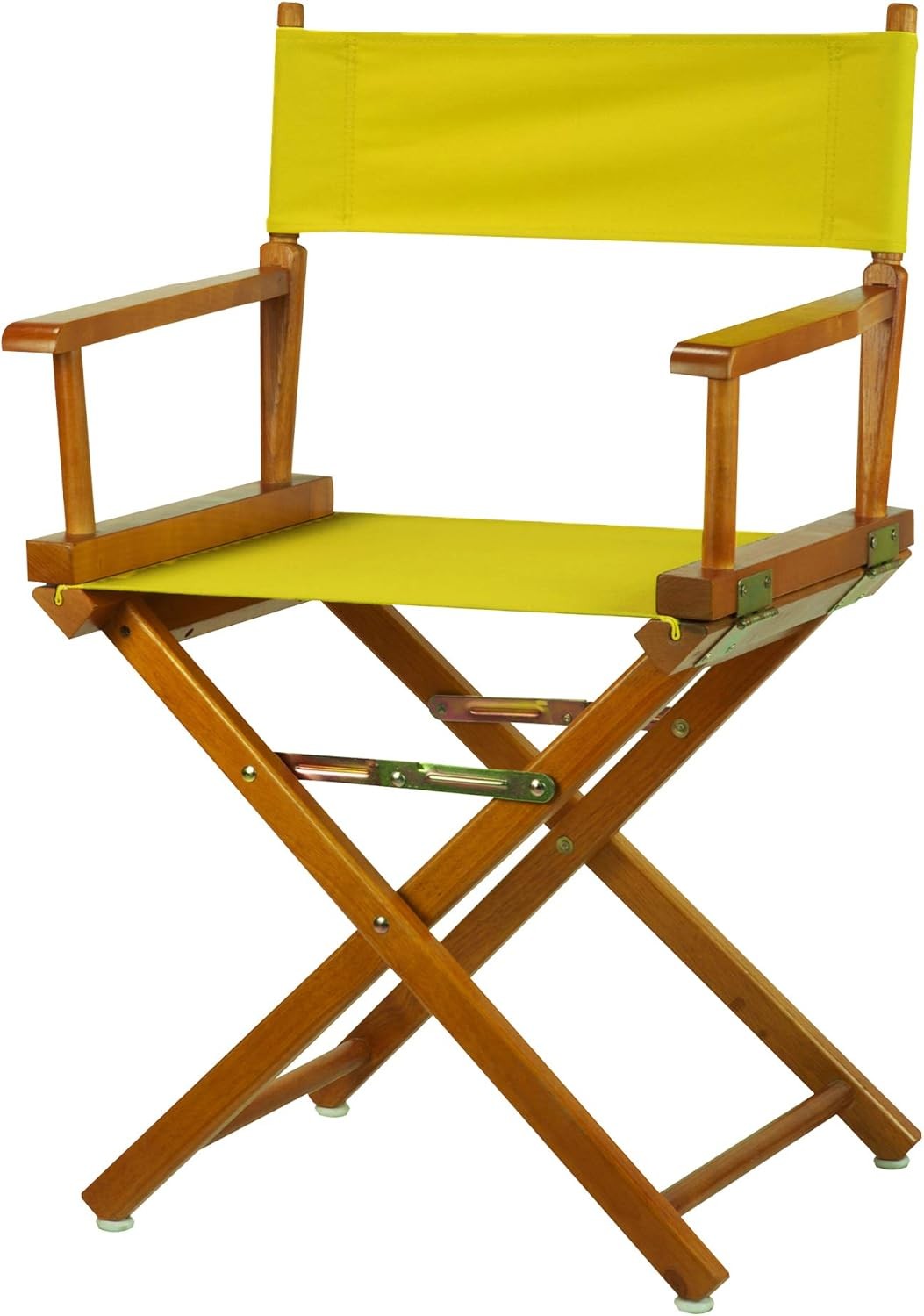 Director's Chair ,Honey Oak Frame/Yellow Canvas,18" Classic Height