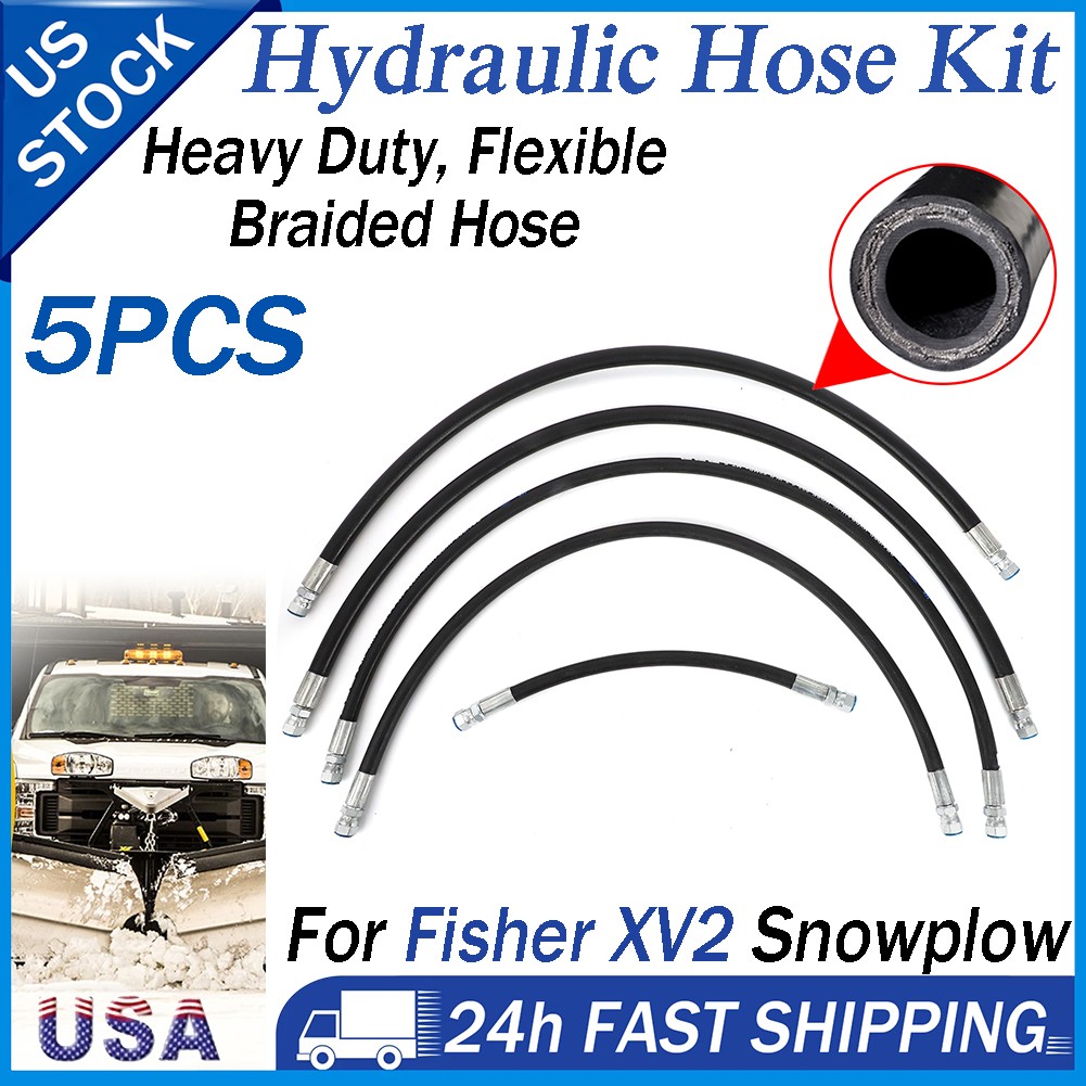 Snowplow Upgraded Hydraulic Hose Kit For Fisher XV2 Snowplow Hose Assembly