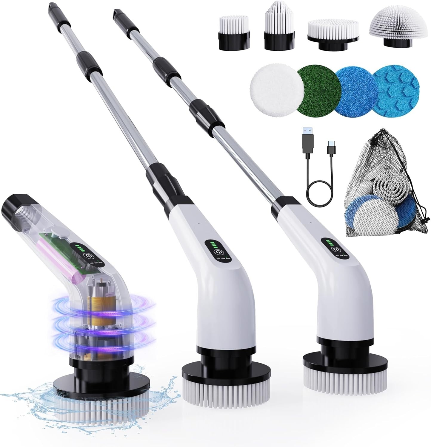 Versatile Cordless Spin Scrubber – Clean Bathroom, Floors & Windows Effortlessly