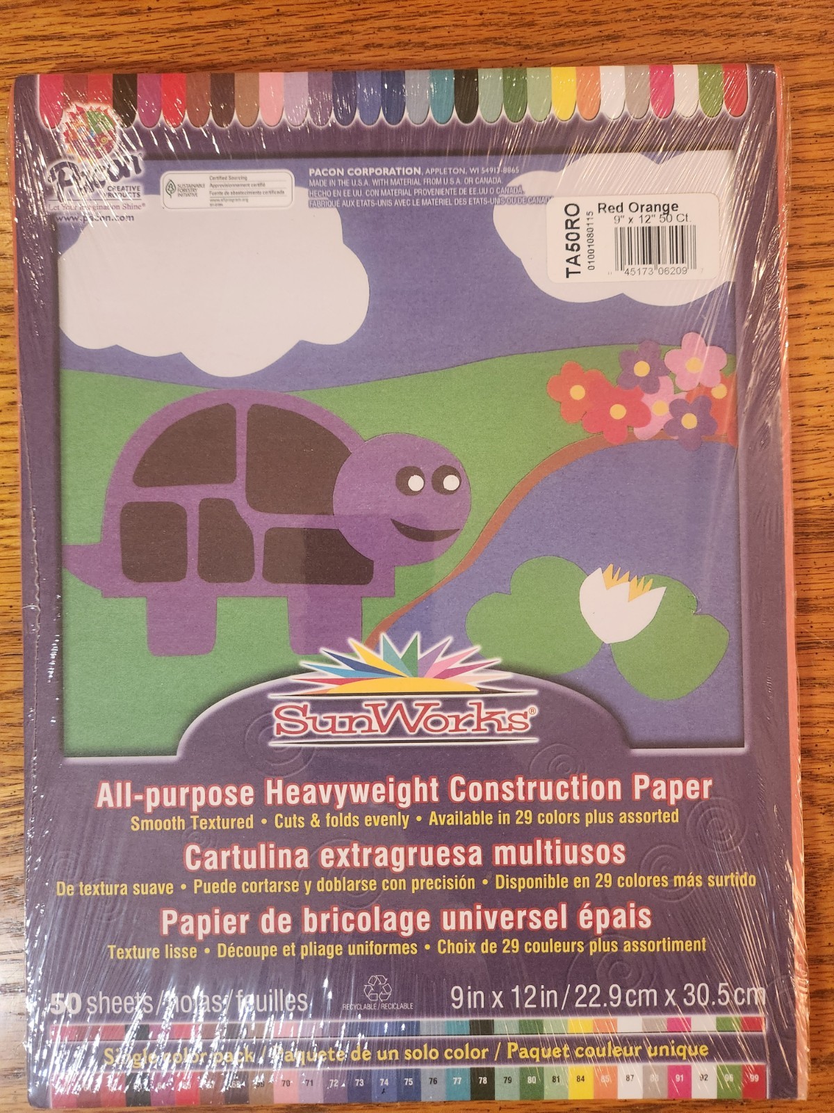 Pacon  Construction Paper, 9 x 12, Red Orange, 50 Sheets/Pack