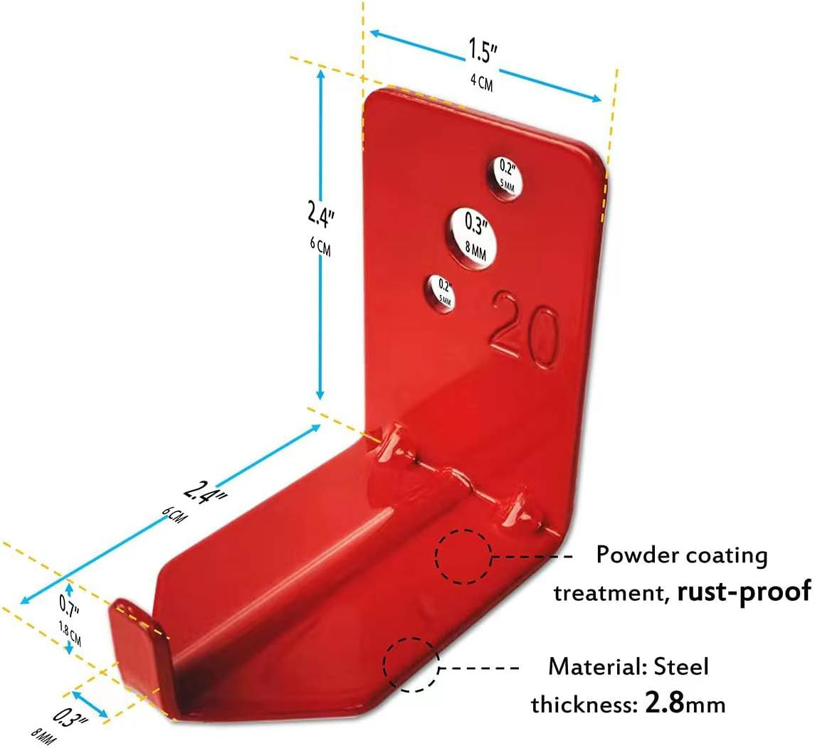 4 Pack of Fire Extinguisher Bracket, Wall Mount Hook, Fire Extinguisher Mount up