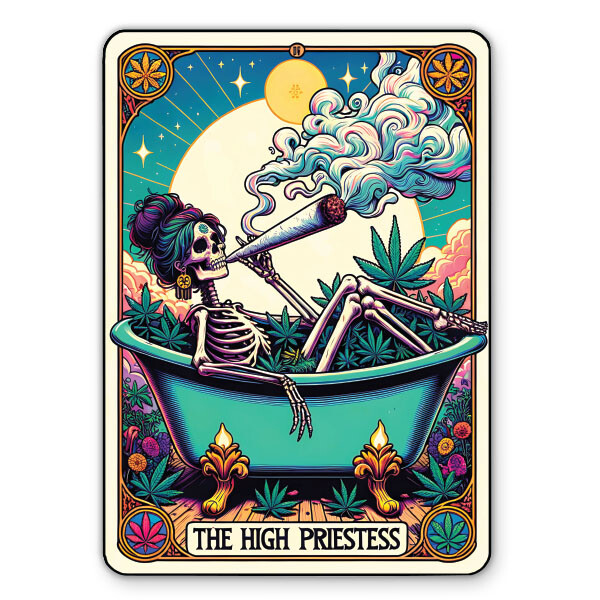 The High Priestess Tarot Funny Vinyl Sticker - for Water Bottle Phone Car - 4"