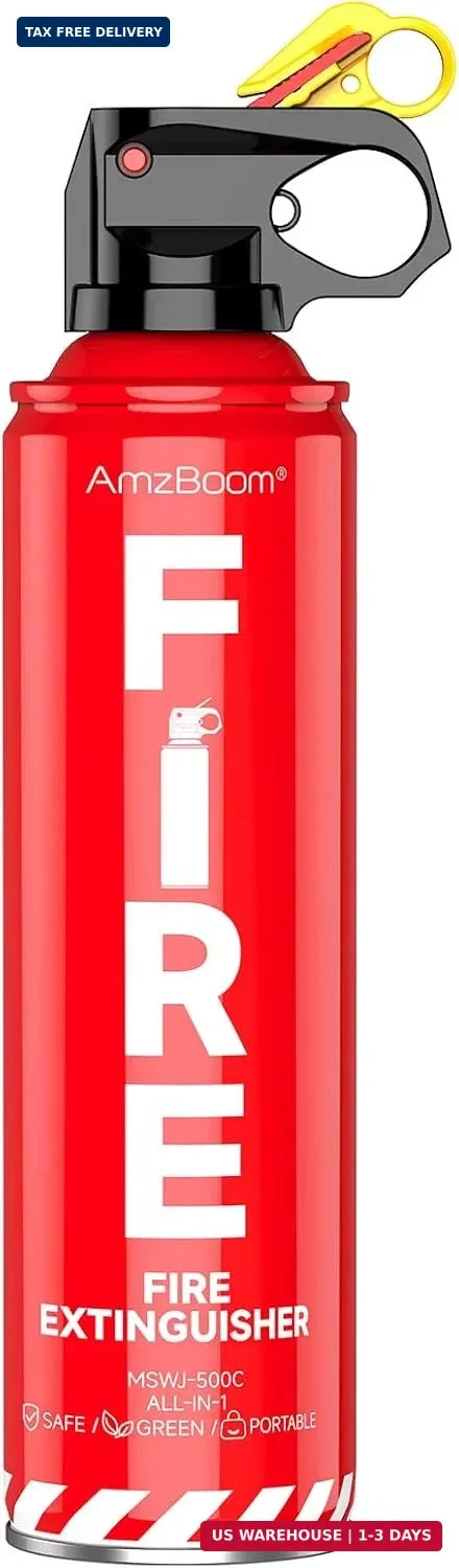 Fire Extinguisher for Home 1Pack, Kitchen, Car, and Grill,Compact Water-Based A,