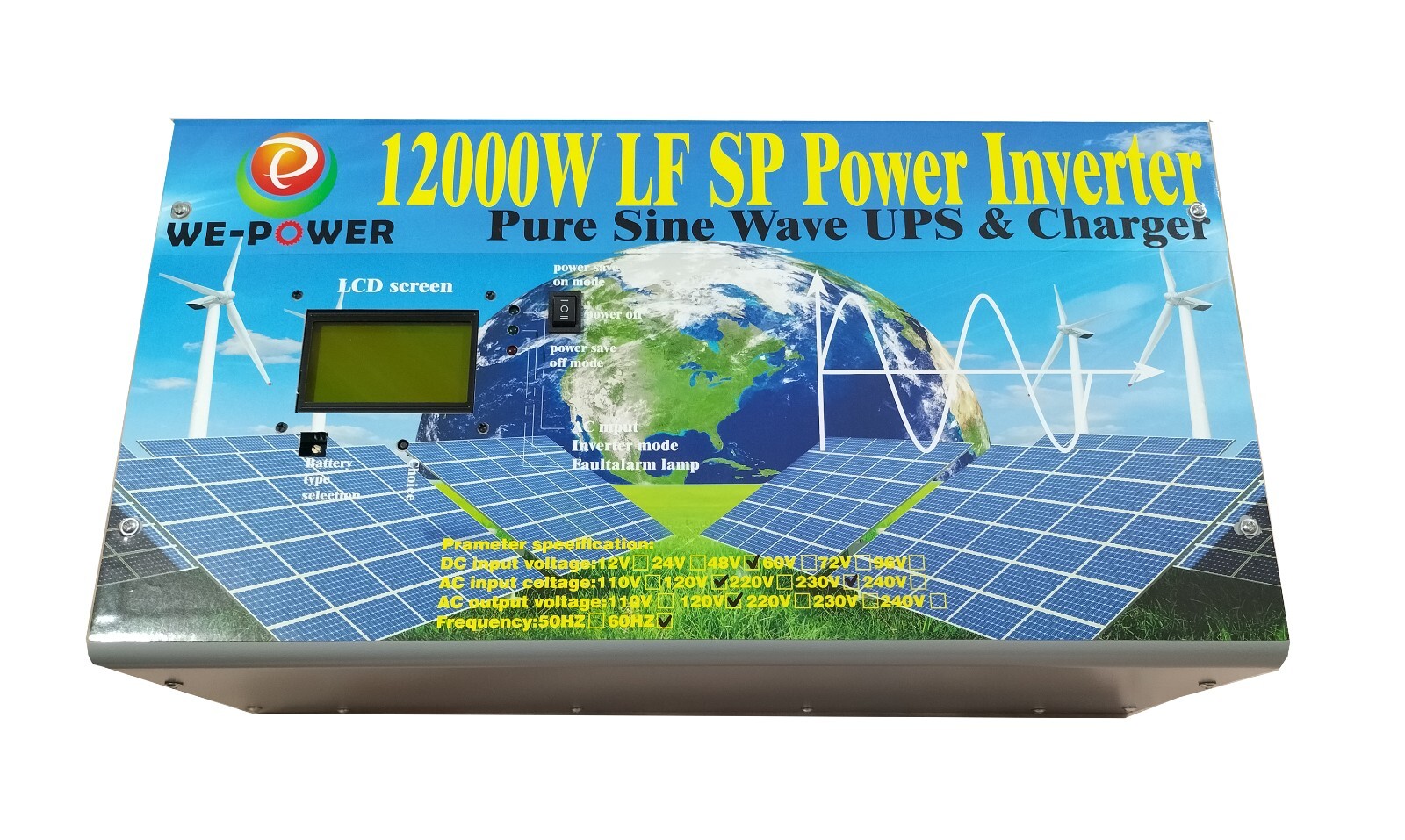 12000W SP Pure Sine Wave Solar Power Inverter 48VDC/110V,220VAC LCD/UPS/Charger