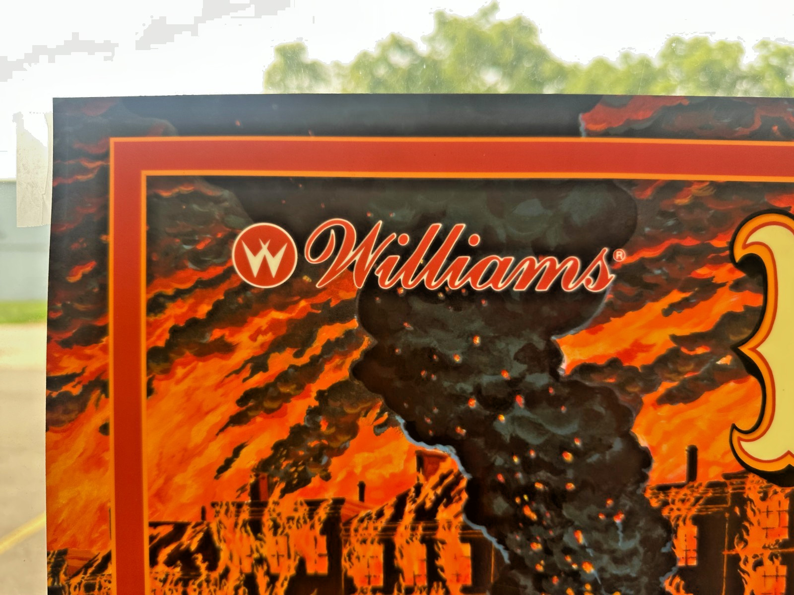 1987 Williams Fire! Pinball Translite - NOS