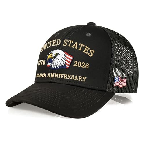 250th Anniversary Patriotic Embroidered Trucker Hat for USA Celebrations