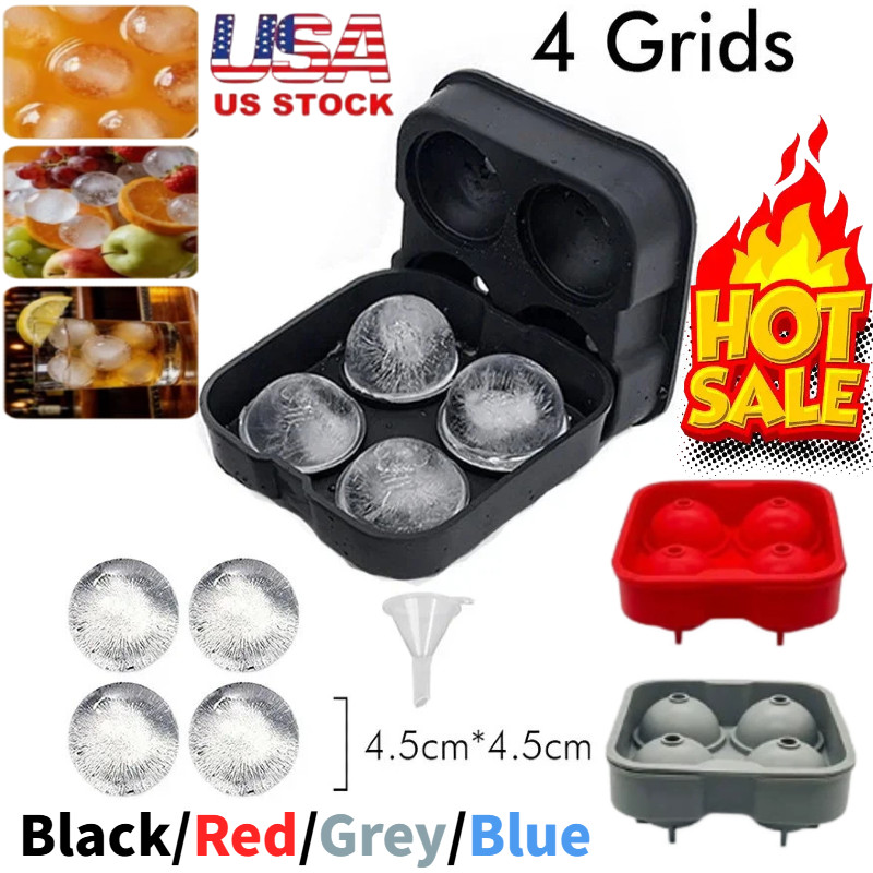 ICE Balls Maker Round Sphere Tray Mold Cube Whiskey Ball Food Grade Silicone US~