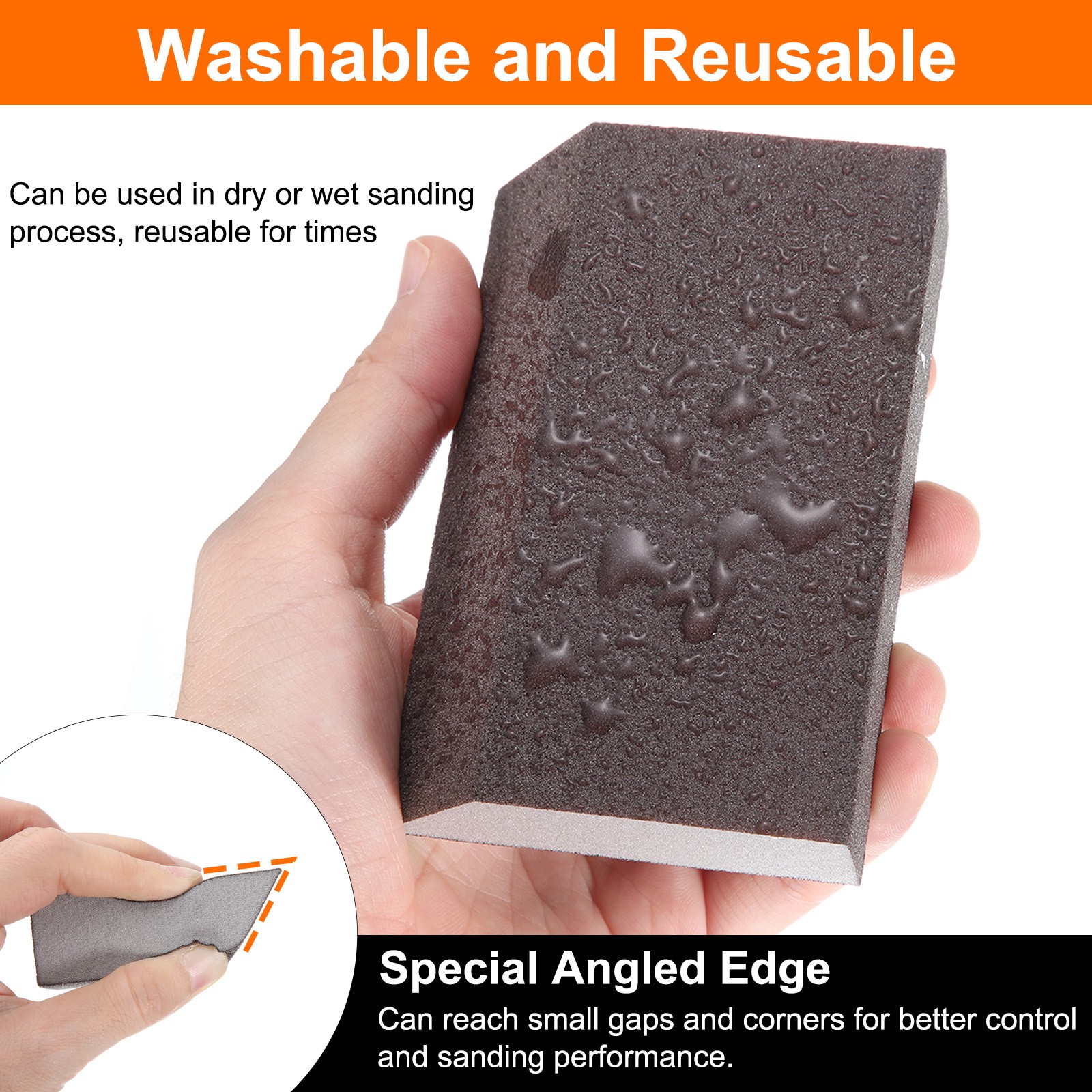 4pcs Sanding Sponge Blocks 60# (120-180 Grit) Sanding Block, 4"x2.8"x1"