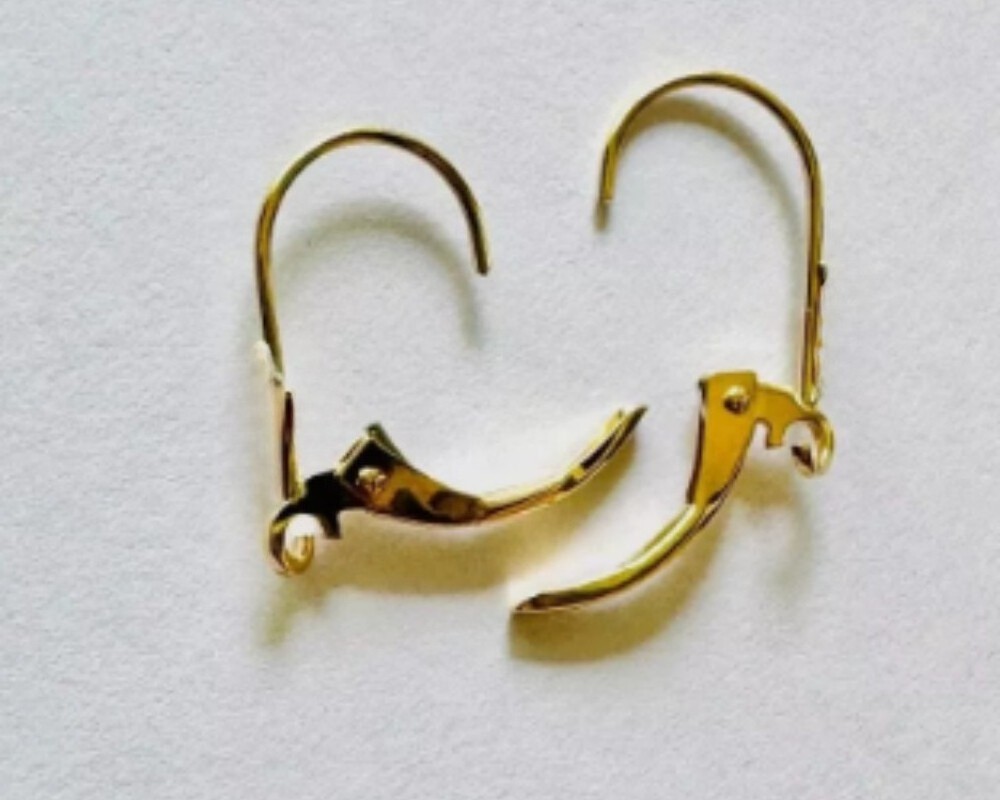 14K Solid Gold Lever Back Earring Jewelry Accessories