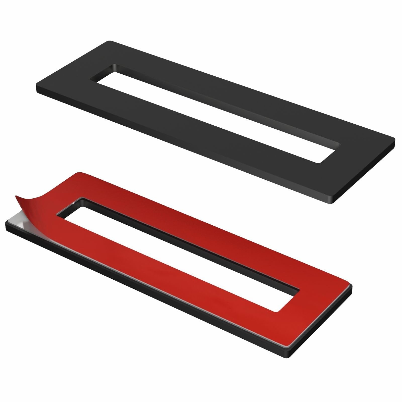 HRX STQ Sliding Aluminium Barn Door Handle, Self-Adhesive Edge for Black