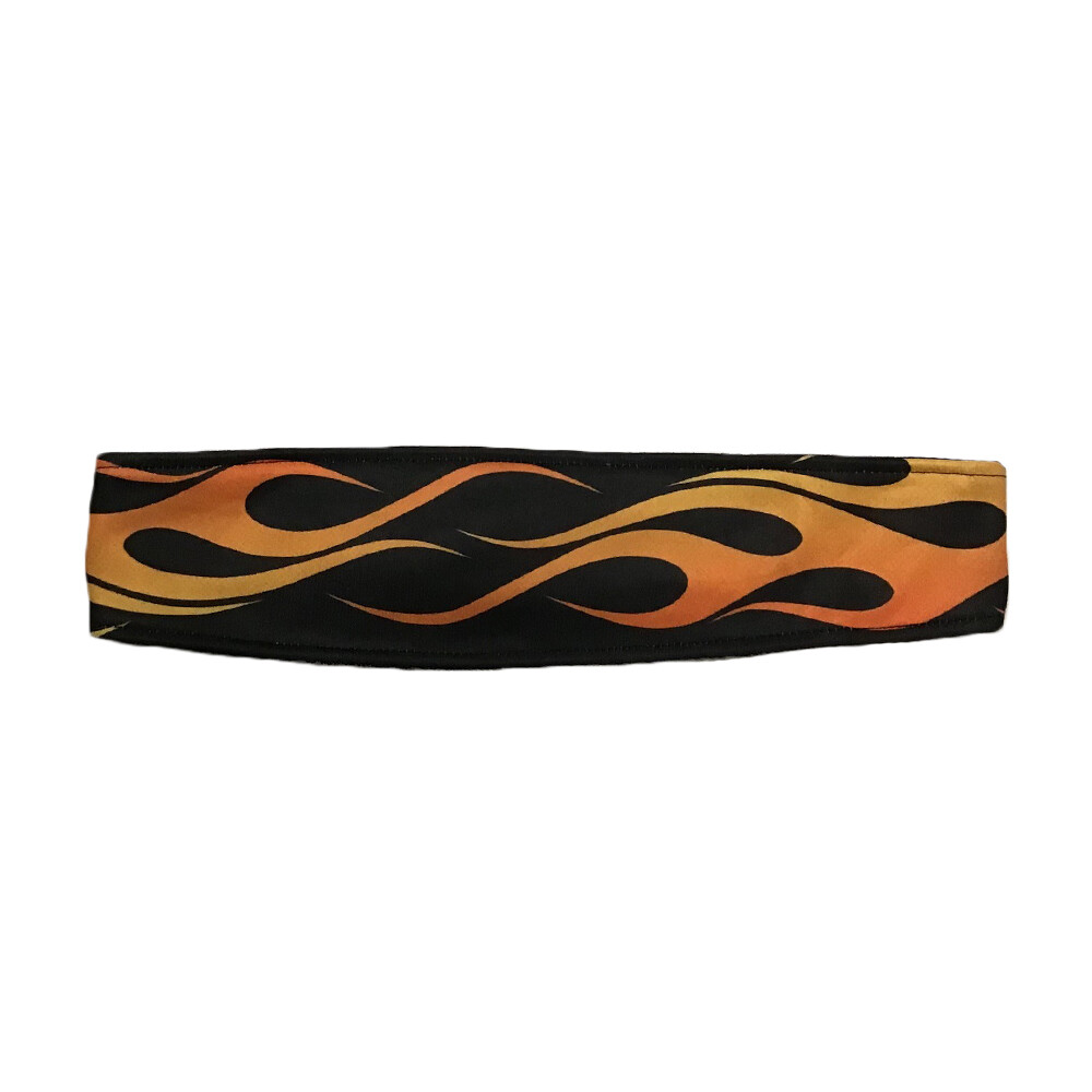 Zan Headgear One Size Polyester Headband Flames Orange and Black