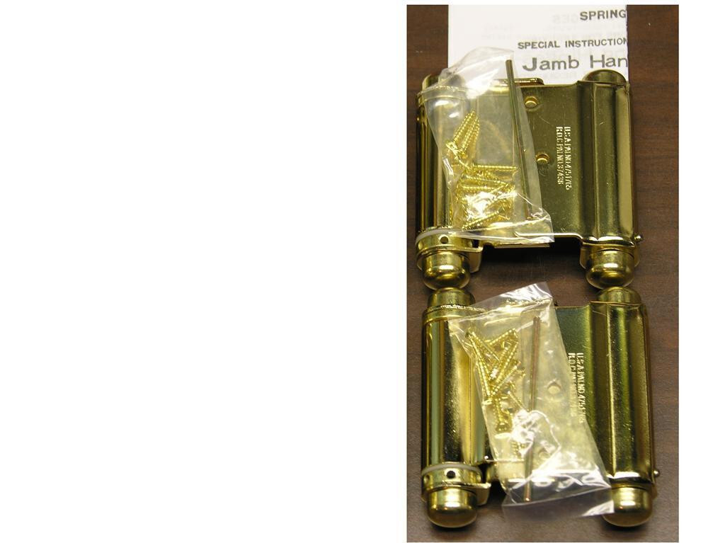 2 EA. BRASS 3" DOUBLE ACTION SPRING HINGES