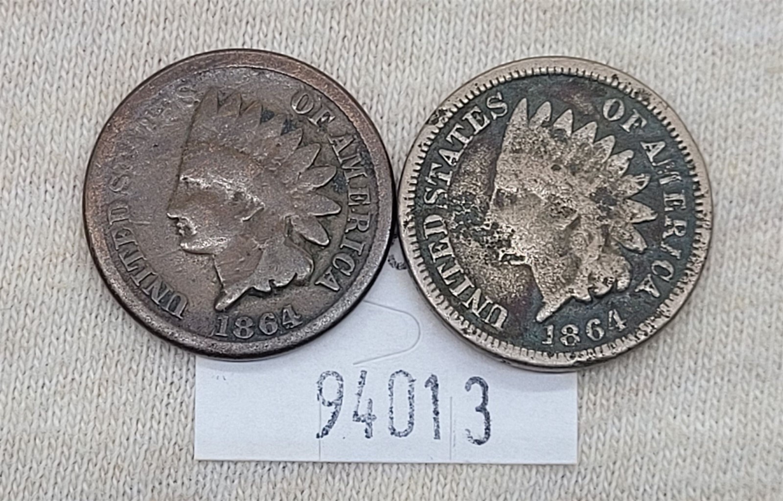 WPCoins ~ 1864 Copper Nickel and 1864 Bronze Indian Cents (2)