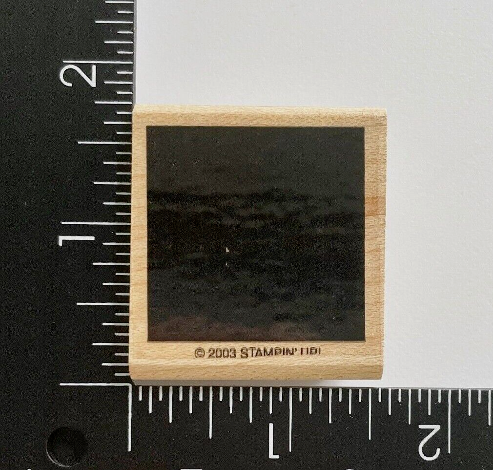 Stampin Up Solid Square Shape Shadow 2003 Wood Mounted Rubber Stamp
