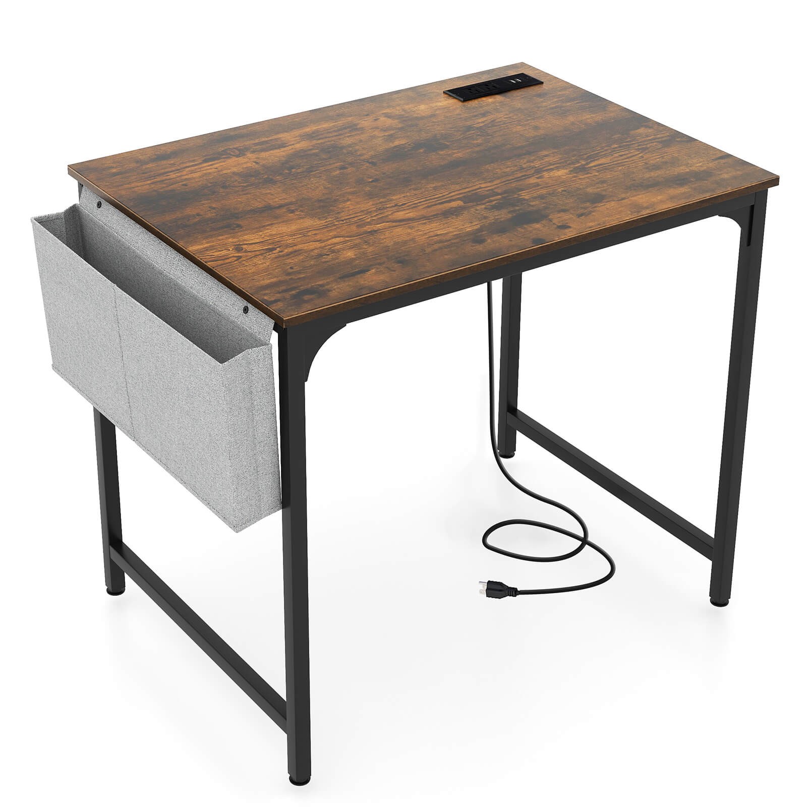 32" Computer Desk Small w/  Headphone Hook & Charging Station Storage Bag