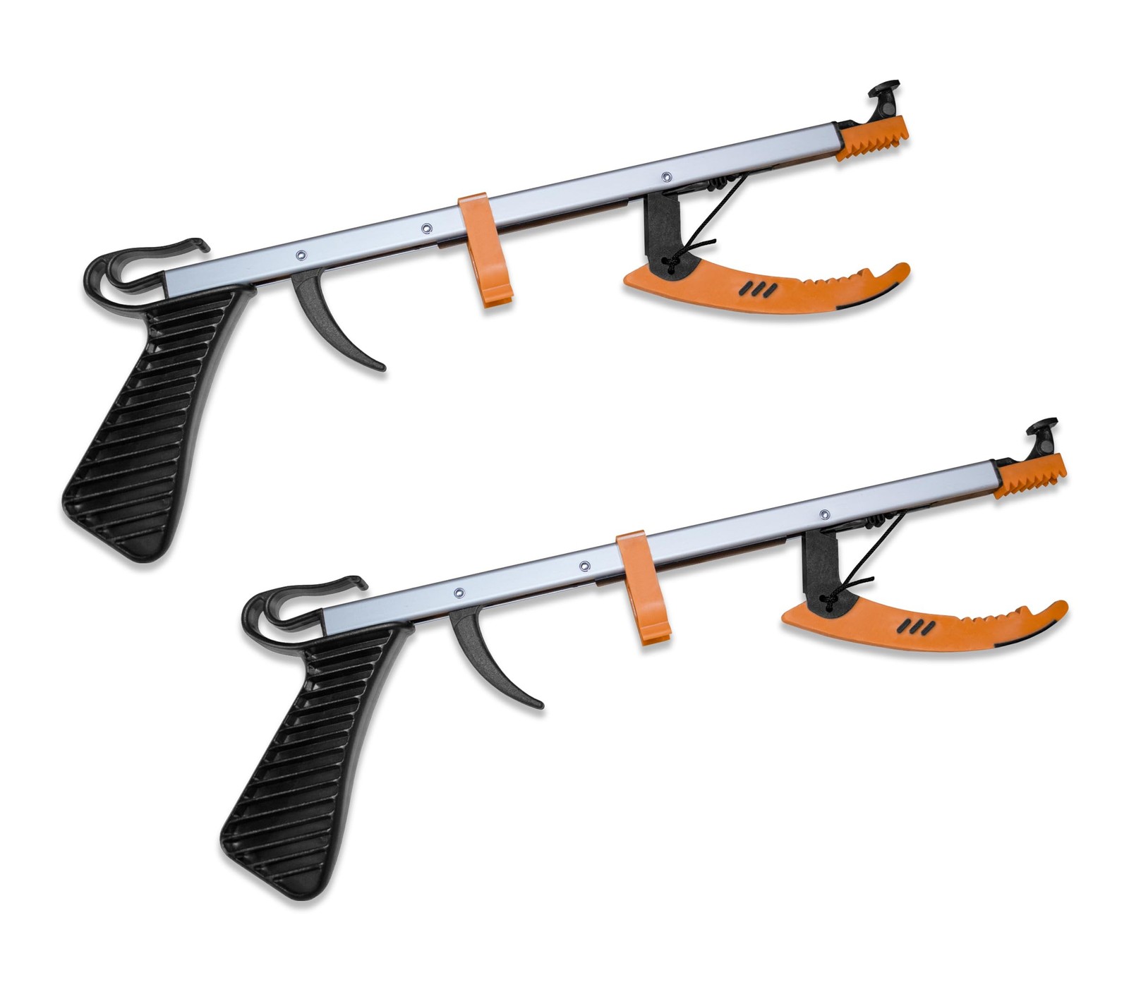 Compact Reacher Grabber Tool, 15" Reach Extension, Set of 2, Rubberized Jaws,...