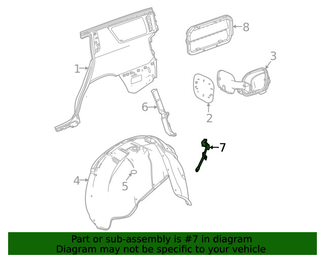 Genuine GM Rear Wheelhouse Panel Bracket 84638600