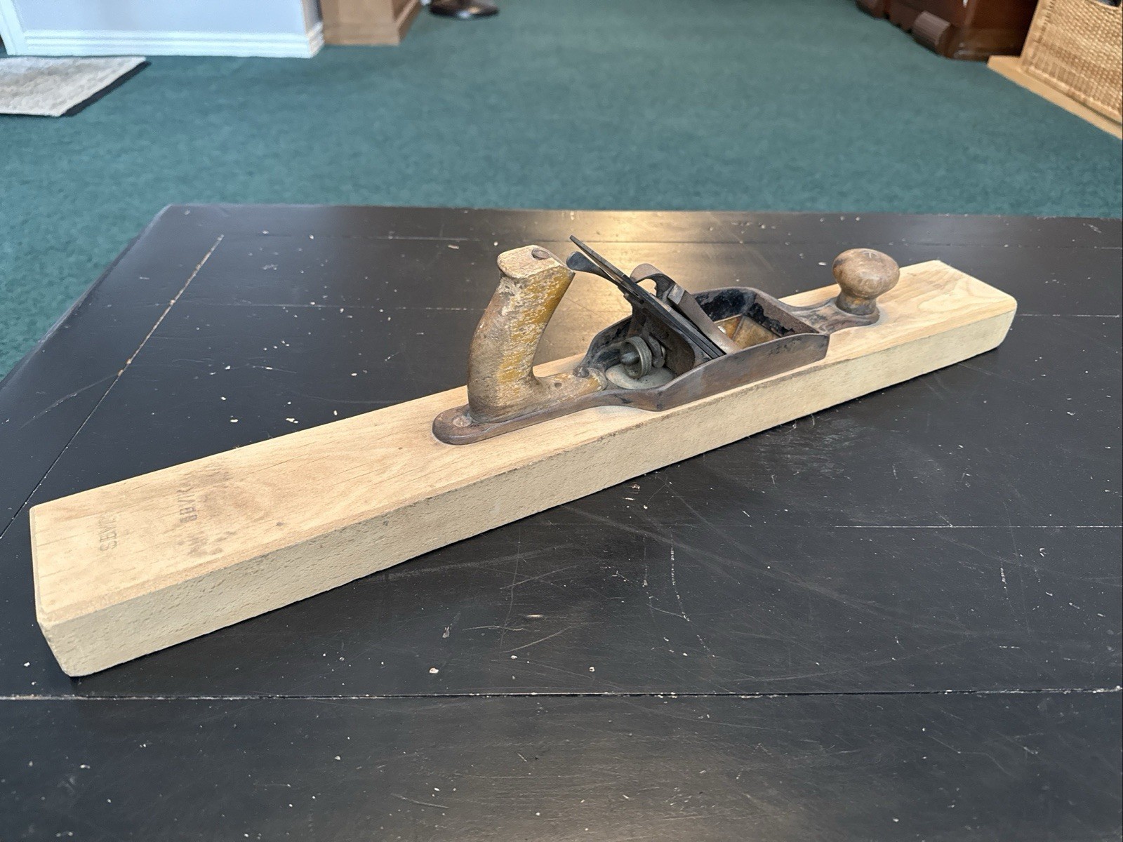 Vintage 26” Joiner Planer. Unknown Maker. SBVIC Stamped On Wood Block