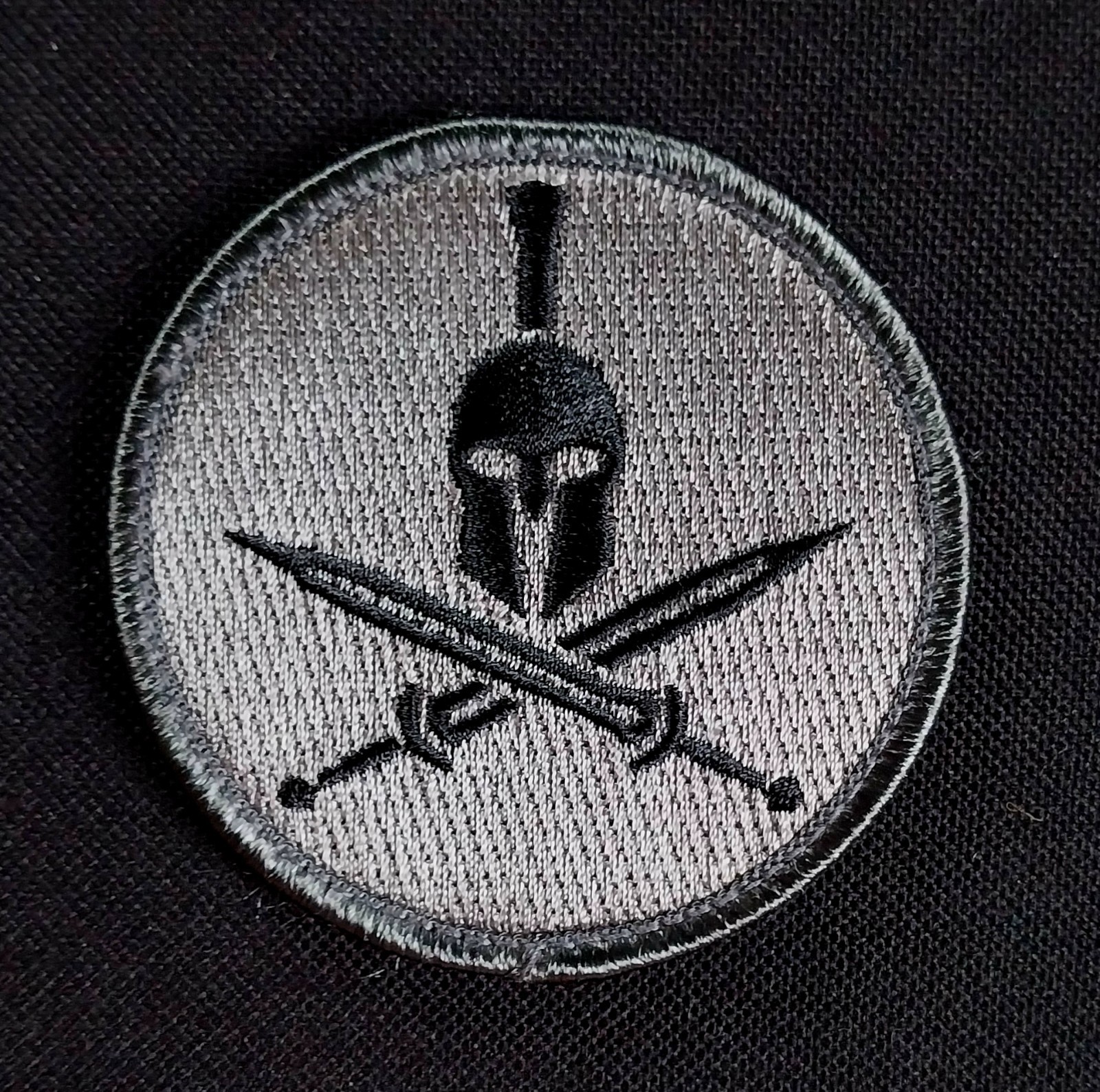 MSM ~ SPARTAN CROSS SWORDS ~ Embroidered HOOK Back Morale Combat PATCH ACU DARK