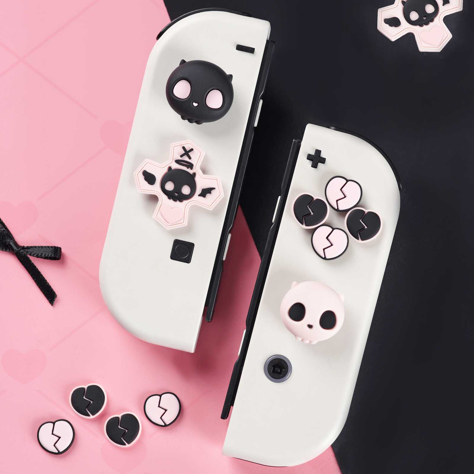 GeekShare ABXY Key Button Caps D-pad Cover for Nintendo Switch/SwitchOLED Skull