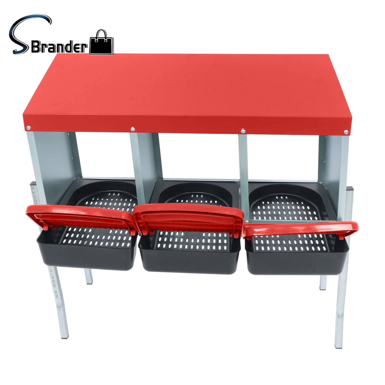 High Quality Chicken Nesting Boxes 3 Holes With Metal Legs Roll Out Nesting Box