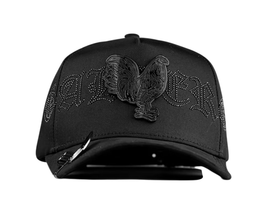 MZ HATS EL GALLERO ALL BLACK SNAPBACK HAT MZGALLERO BLK