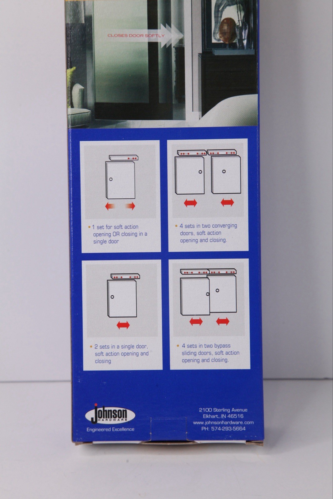 JOHNSON HARDWARE 1060 SOFT - CLOSE SLIDING DOOR HARDWARE HANGER