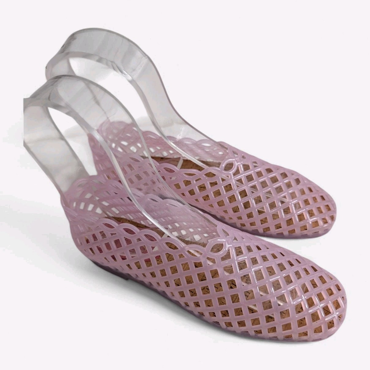 Betts Pink Jelly Mesh Ballet Flats Size 6 EU37 Cage Sandals Y2K Aesthetic