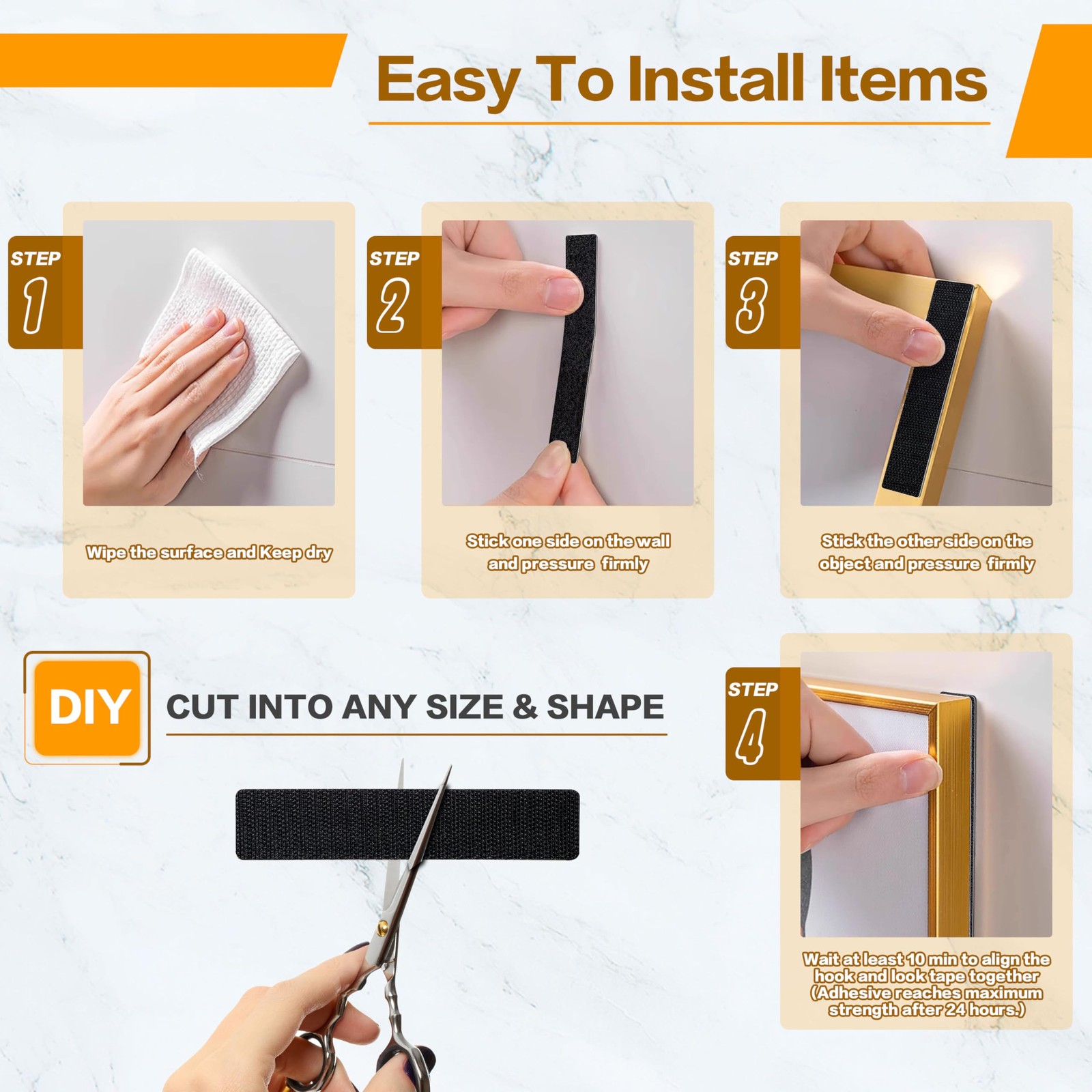 1x3 Inch Hook and Loop Strips, 20 Sets Nylon Self Adhesive Tape, Double Sided...