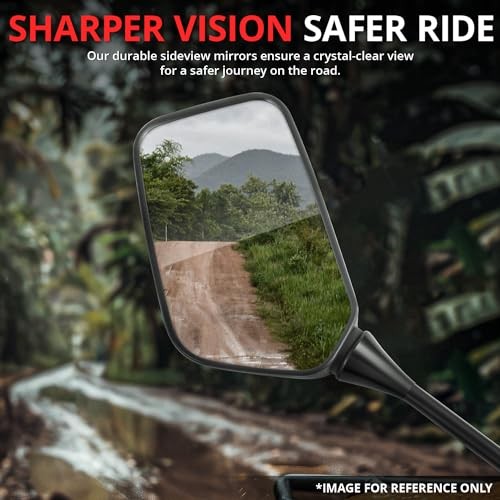 Front Pair of ATV SideView Mirror Fits 7/8" Handlebar Compatible Rectangular
