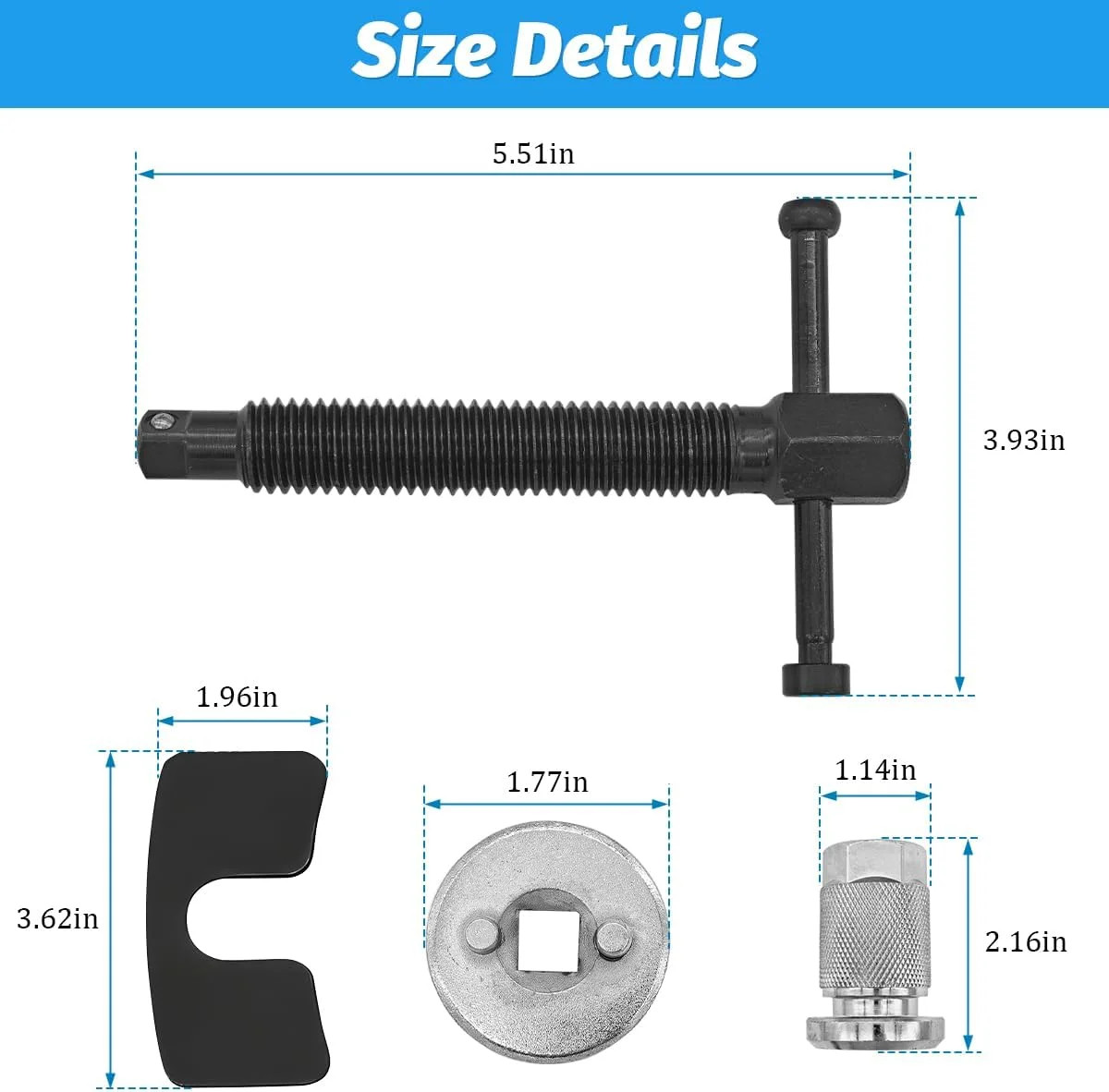 Disc Brake Caliper Piston Rewind Tool Car Rear Brake Pad Wind Back Tool
