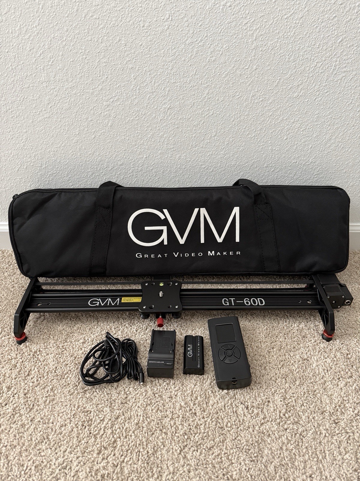 GVM GT-60D Motorized Carbon Fiber Camera Slider Remote w/ Case 24in 11lb