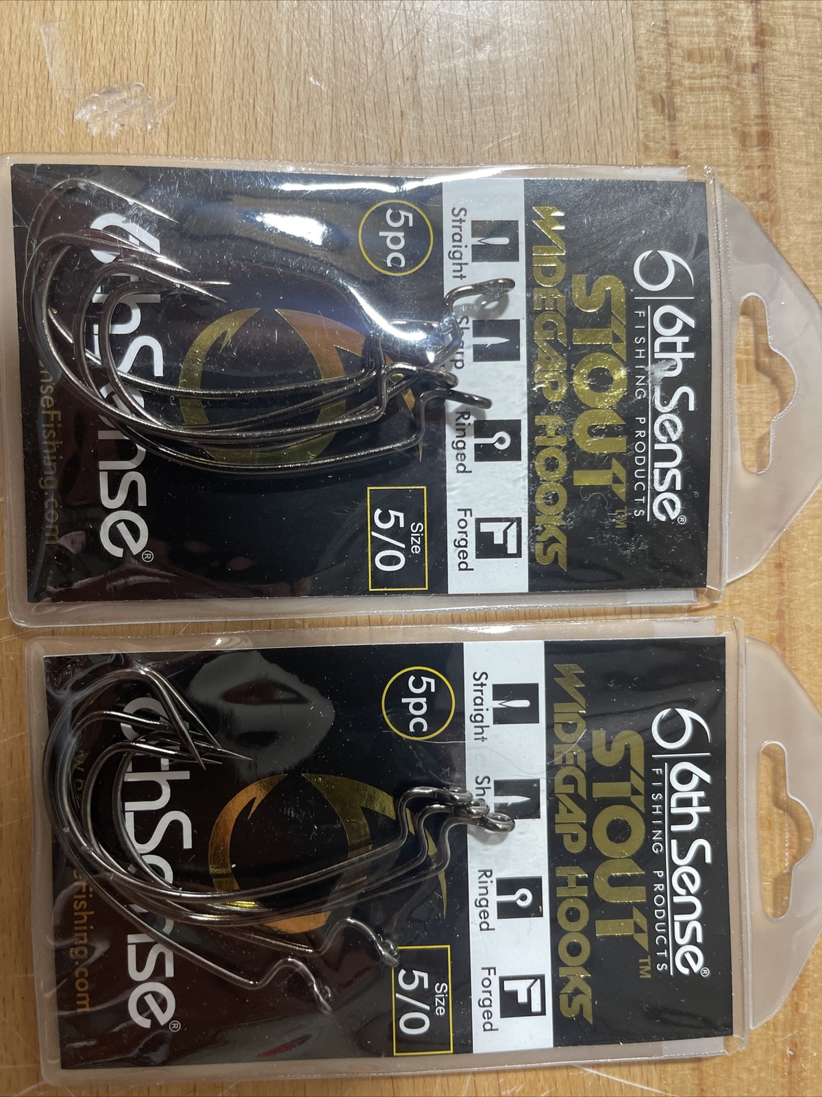 6TH SENSE STOUT WIDEGAP HOOKS  -  5/0 -  5 PK - Fishing Tackle New 2 Pack Lot