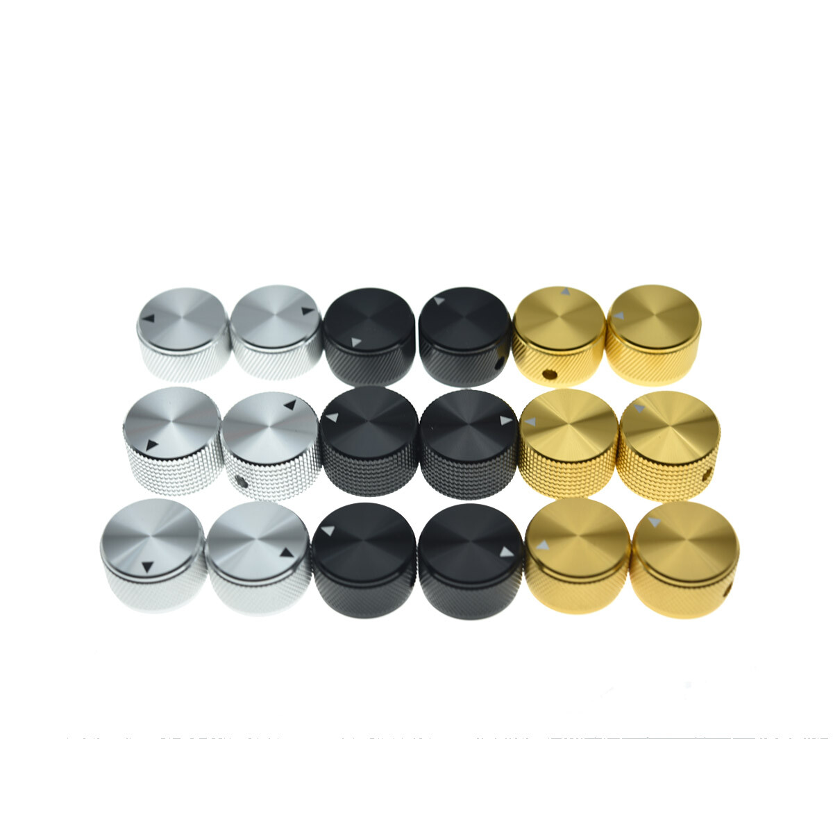 2pcs 25mm Diam. Aluminium Pot Knobs 1/4" Metal Pot Knobs for Guitar/Bass/AMPS