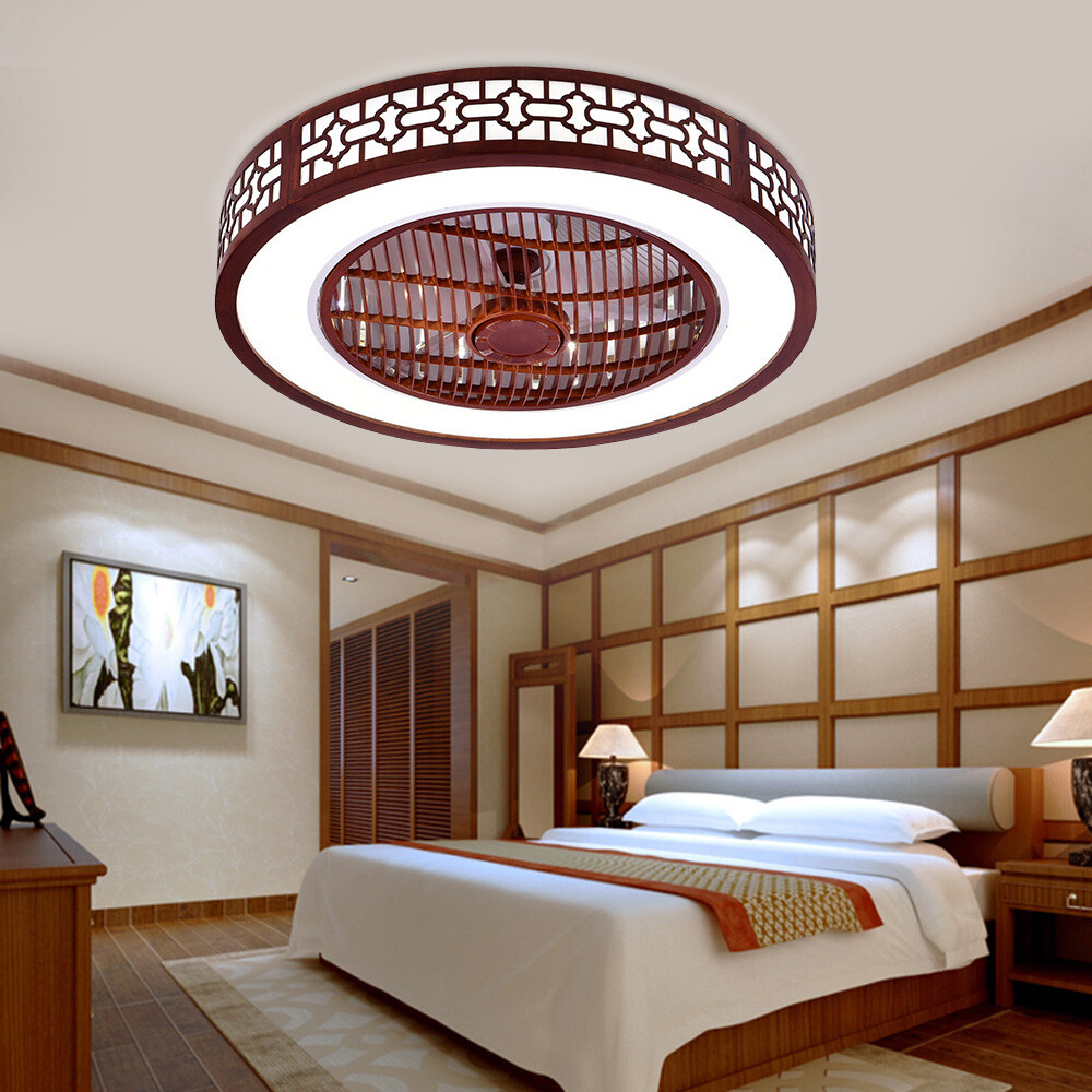 22" Inches Red Ceiling Fan with Light 64W Remote Control 3-Color Lighting Modes