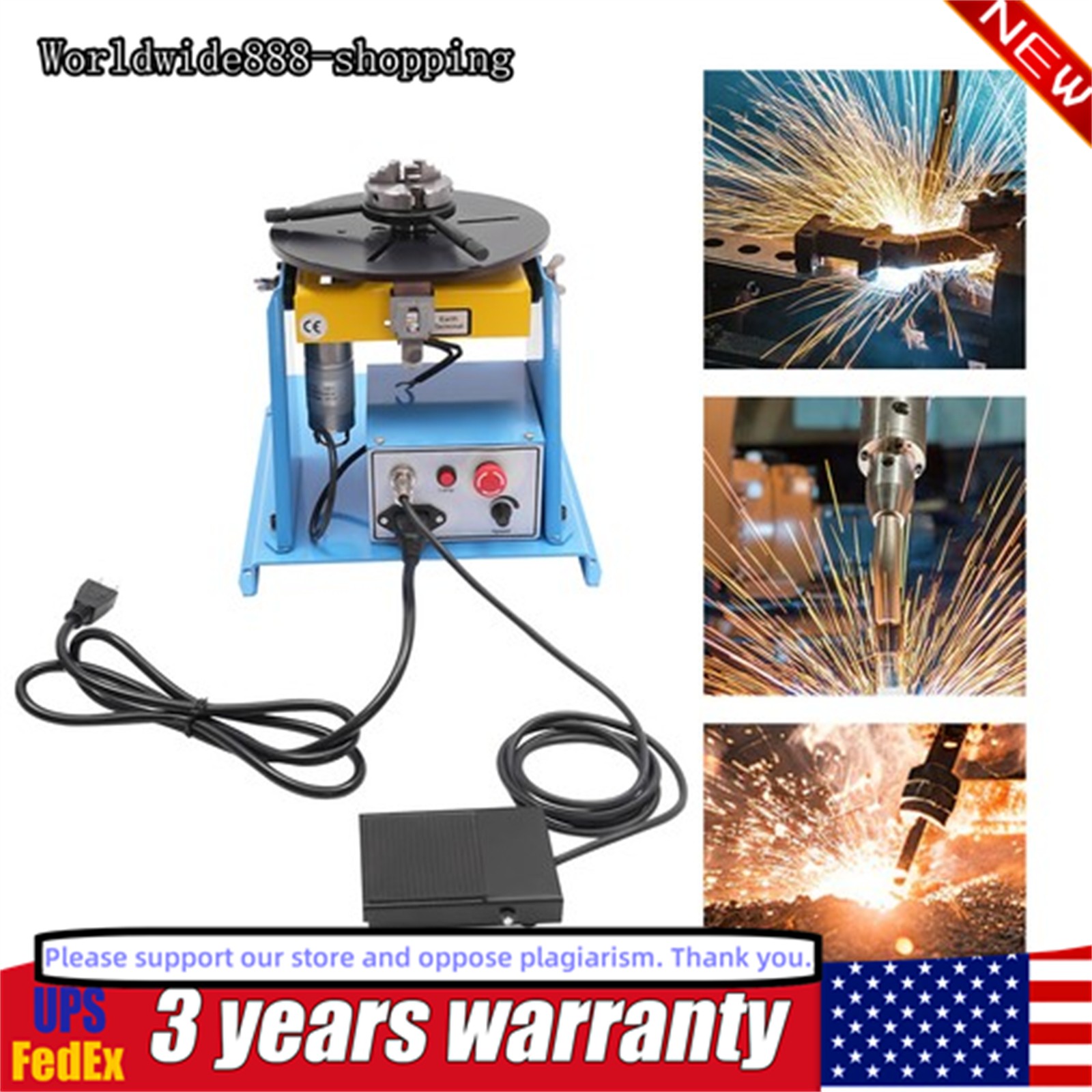 10KG Rotary Welding Positioner Turntable Table Welding Position 0-90° 1-12rpm
