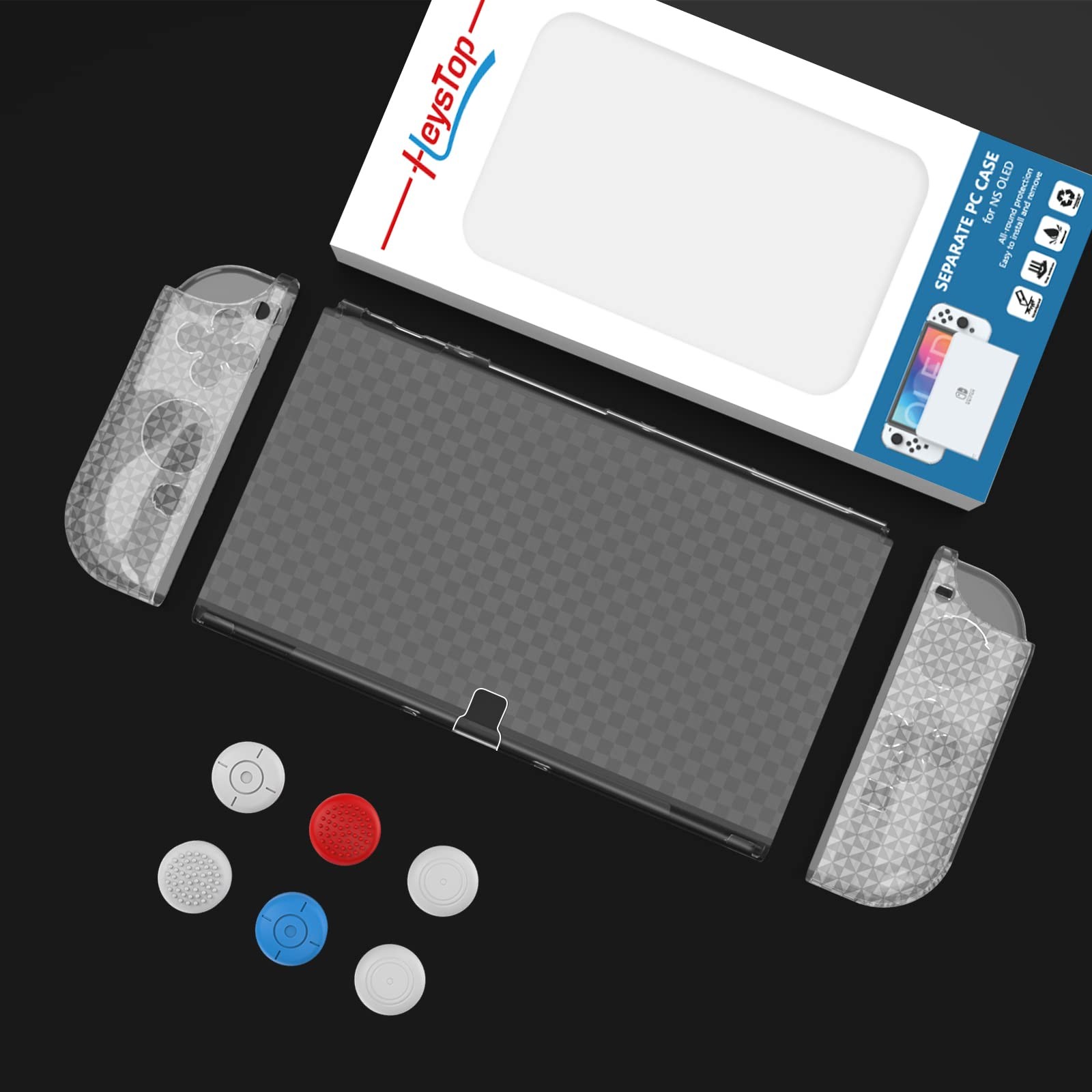 HEYSTOP Switch OLED Case for Nintendo Model, Dockable Cover Black