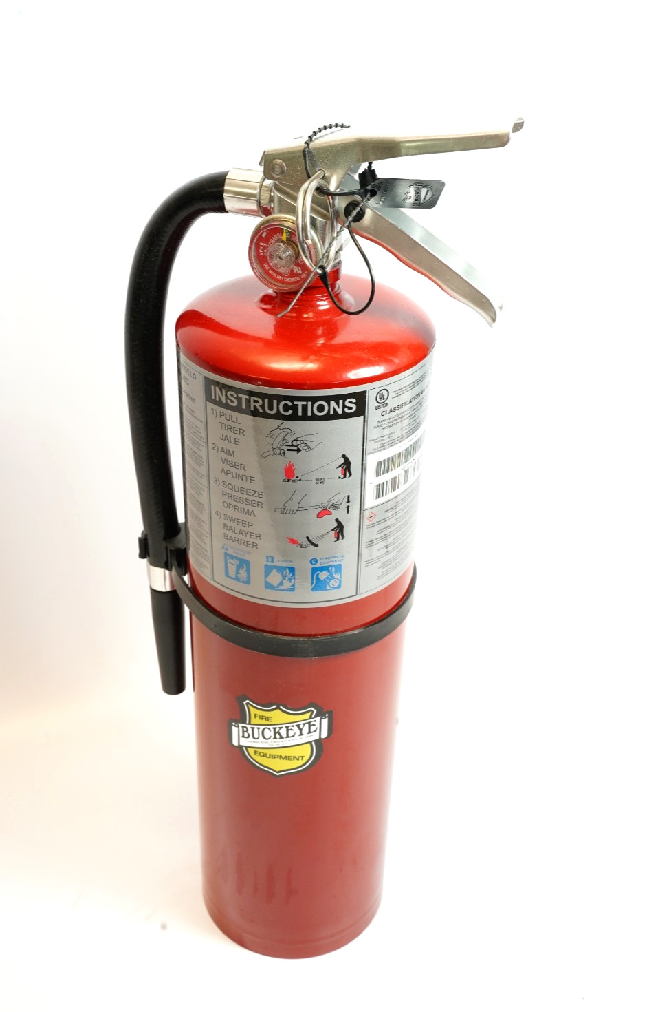 Buckeye 10HI SA80 ABC 10 lb Dry Chemical Fire Extinguisher Full 11340 with Hook