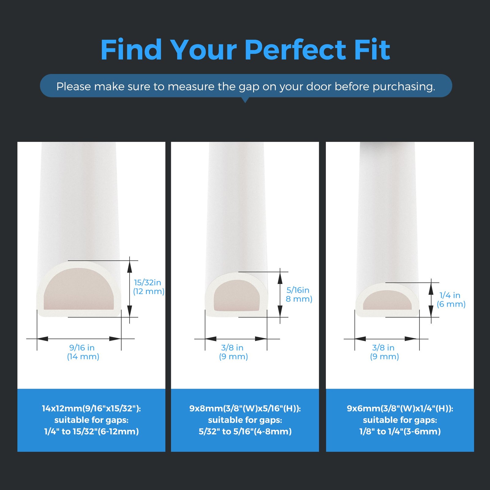 Silicone D-Shaped Weather Stripping Door Seal 23ft Self Adhesive Insulation Stri