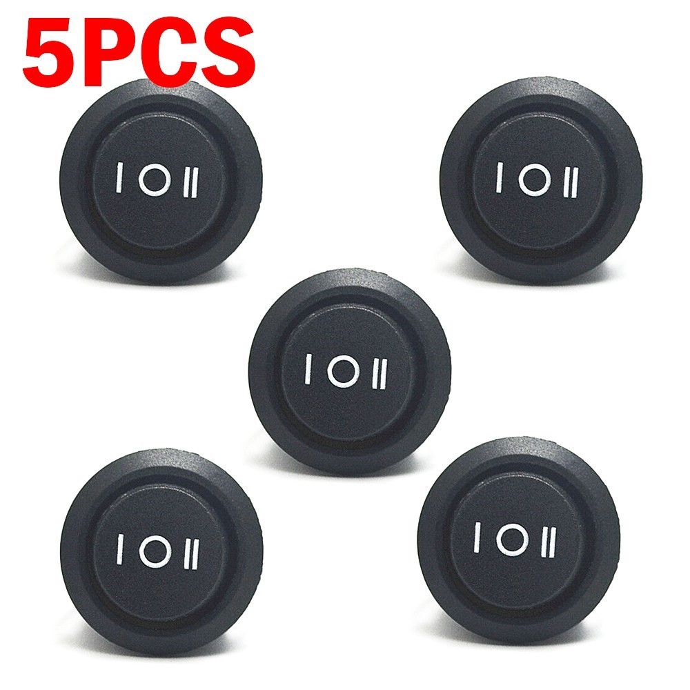 Useful Round Rocker Switch 12-250V Accessories Black Polyamide