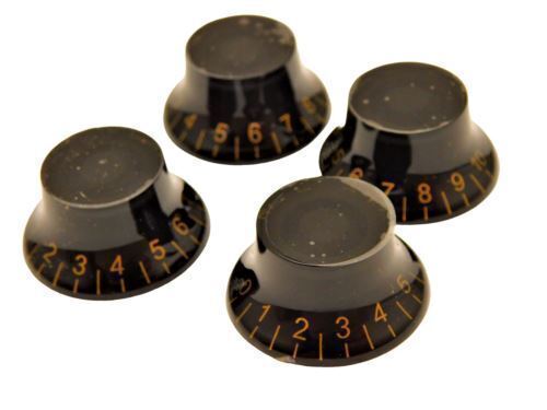 Black TopHat / Bell Knobs (Metric size) set of 4