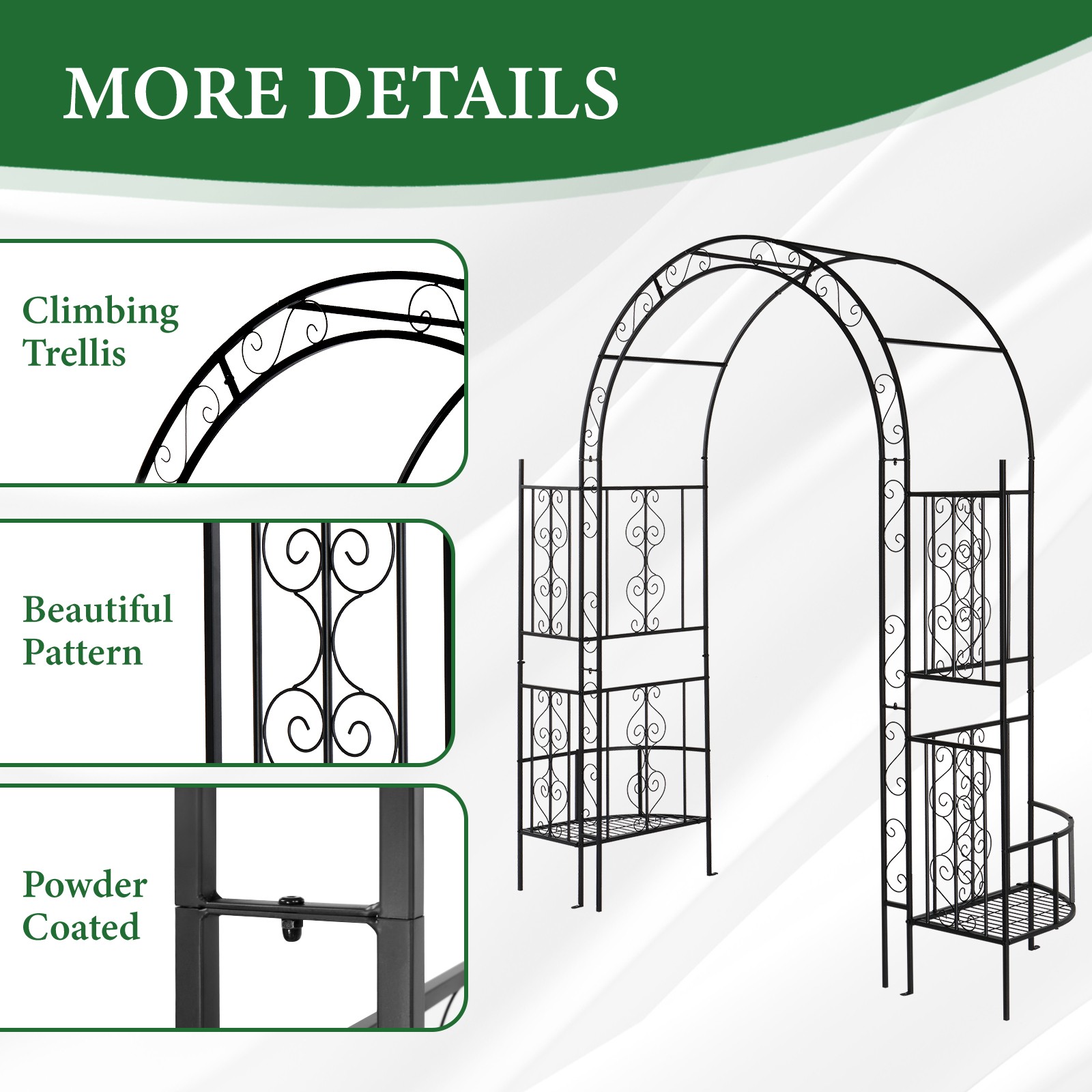 78*23*83.9 Arc Roof Double Layer Arch Courtyard Black
