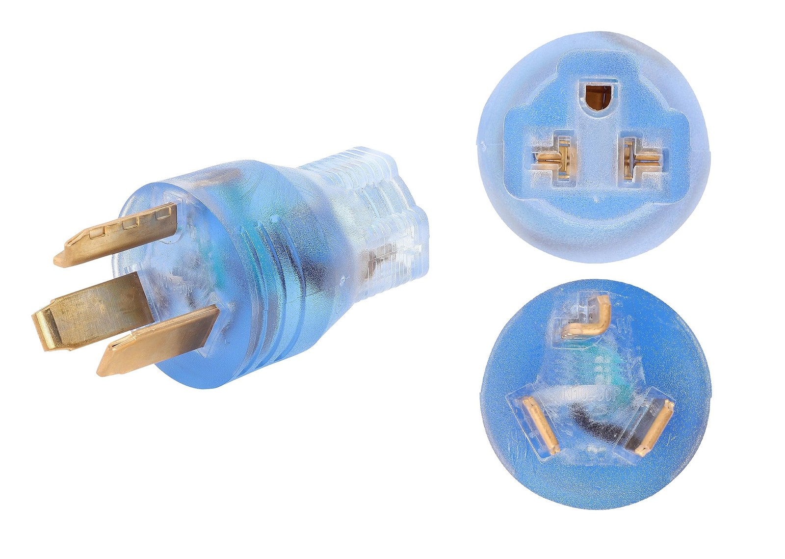 NEMA 10-30P to 5-15R 5-20R 6-15R 6-20R Compact 240V 30 Amp 3 Prong Male Plug ...