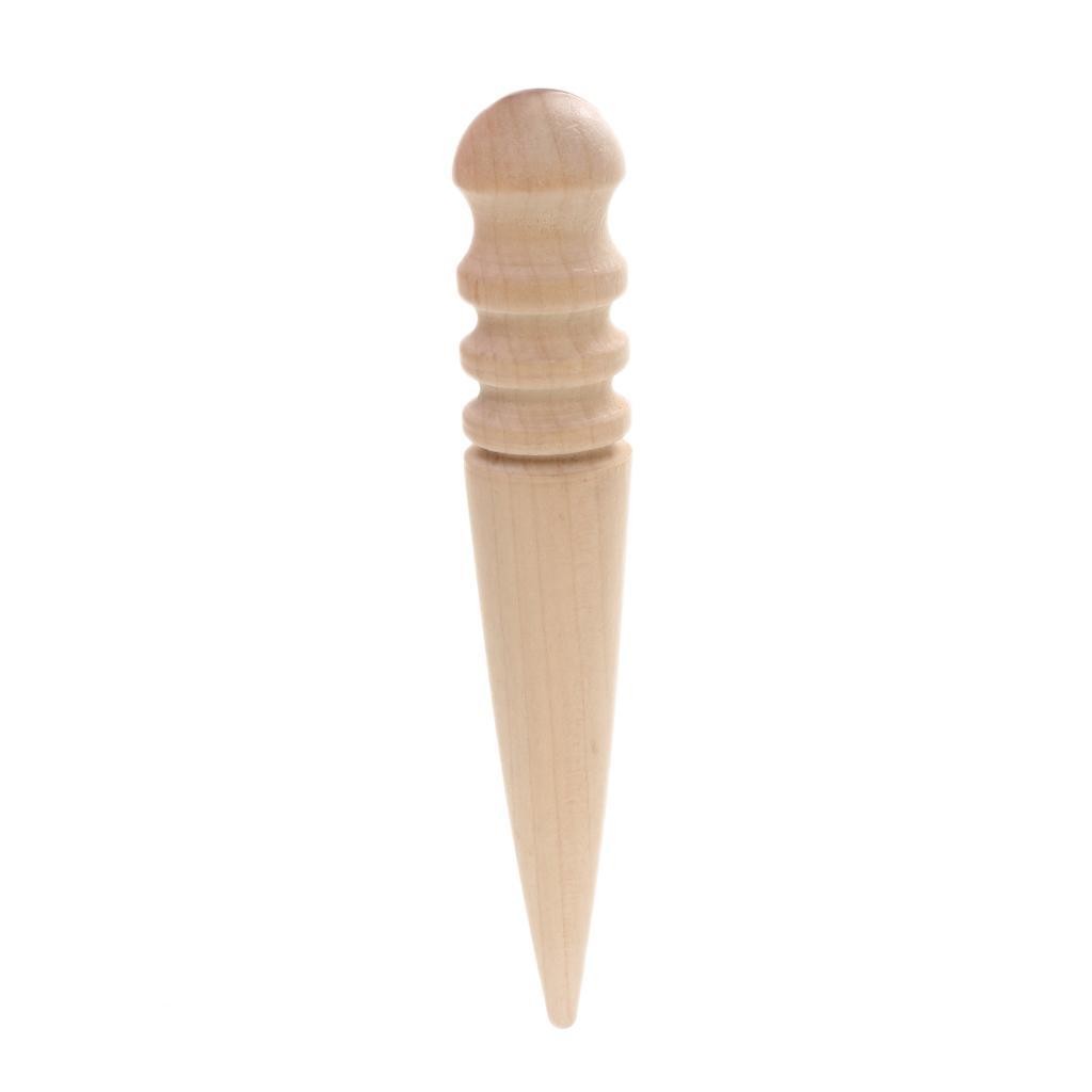Wooden Leather Edge Slicker Stick Round Burnisher Tool For