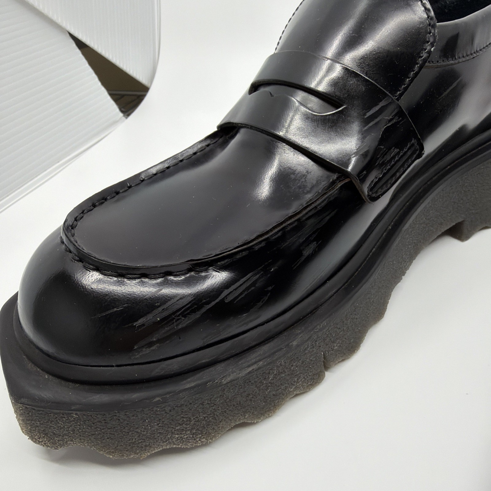 Off White Leather Loafers Size 40