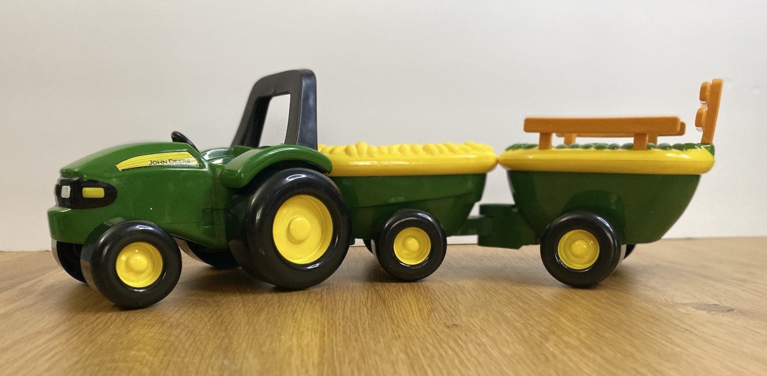 Tomy John Deere Music Sounds Hayride Toy Tractor Untested No Battery Cover