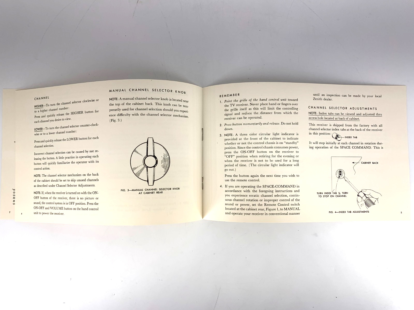 Zenith 1961 Space Command Remote Control 400 Series Operating Guide