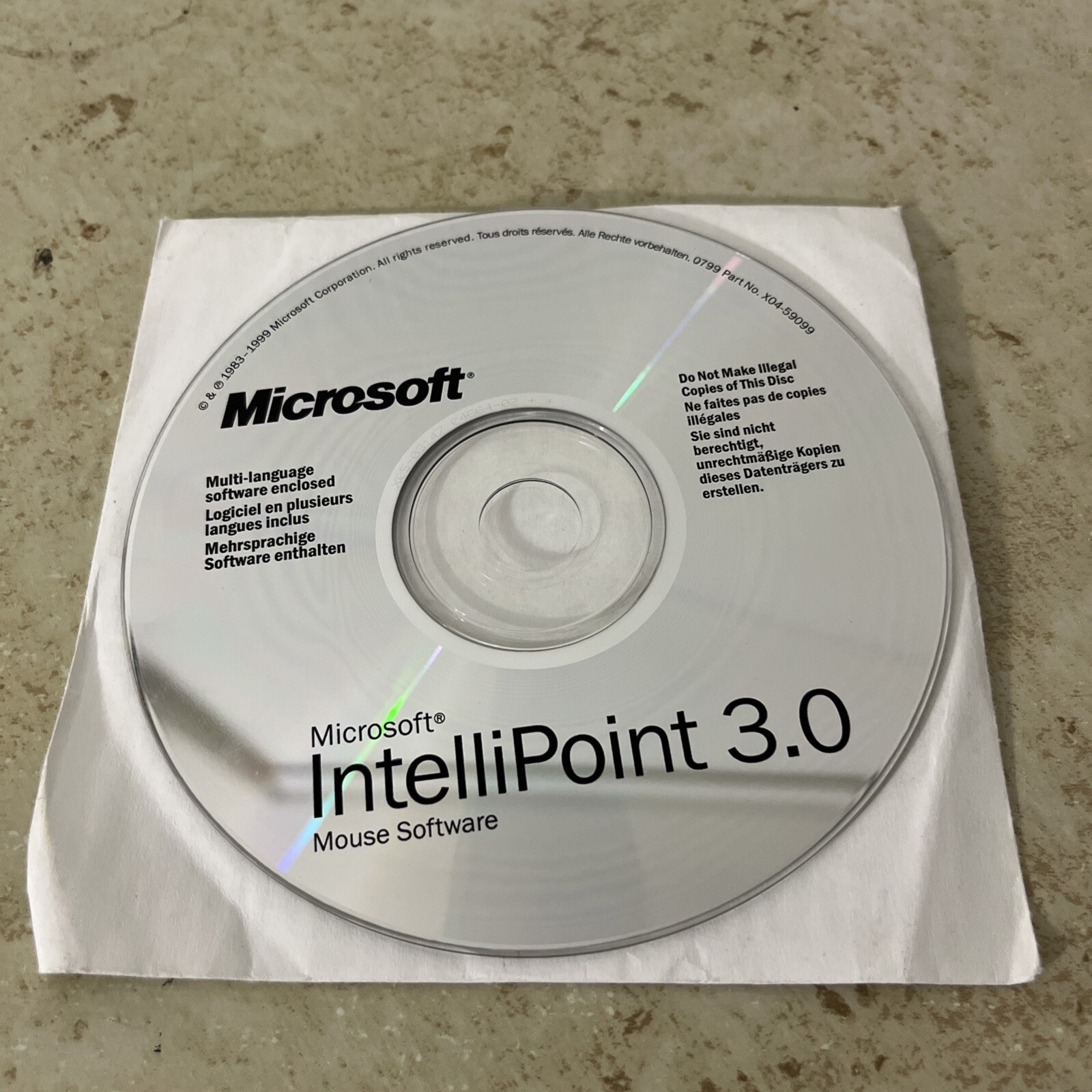 Genuine Microsoft IntelliPoint 3.0 Mouse Software CD-ROM