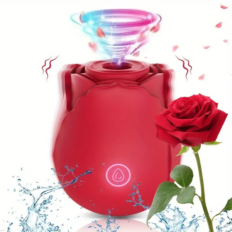 Clit Pump Sucking Rose Vibrator G-Spot Dildo Waterproof Adult Sex Toy for Women