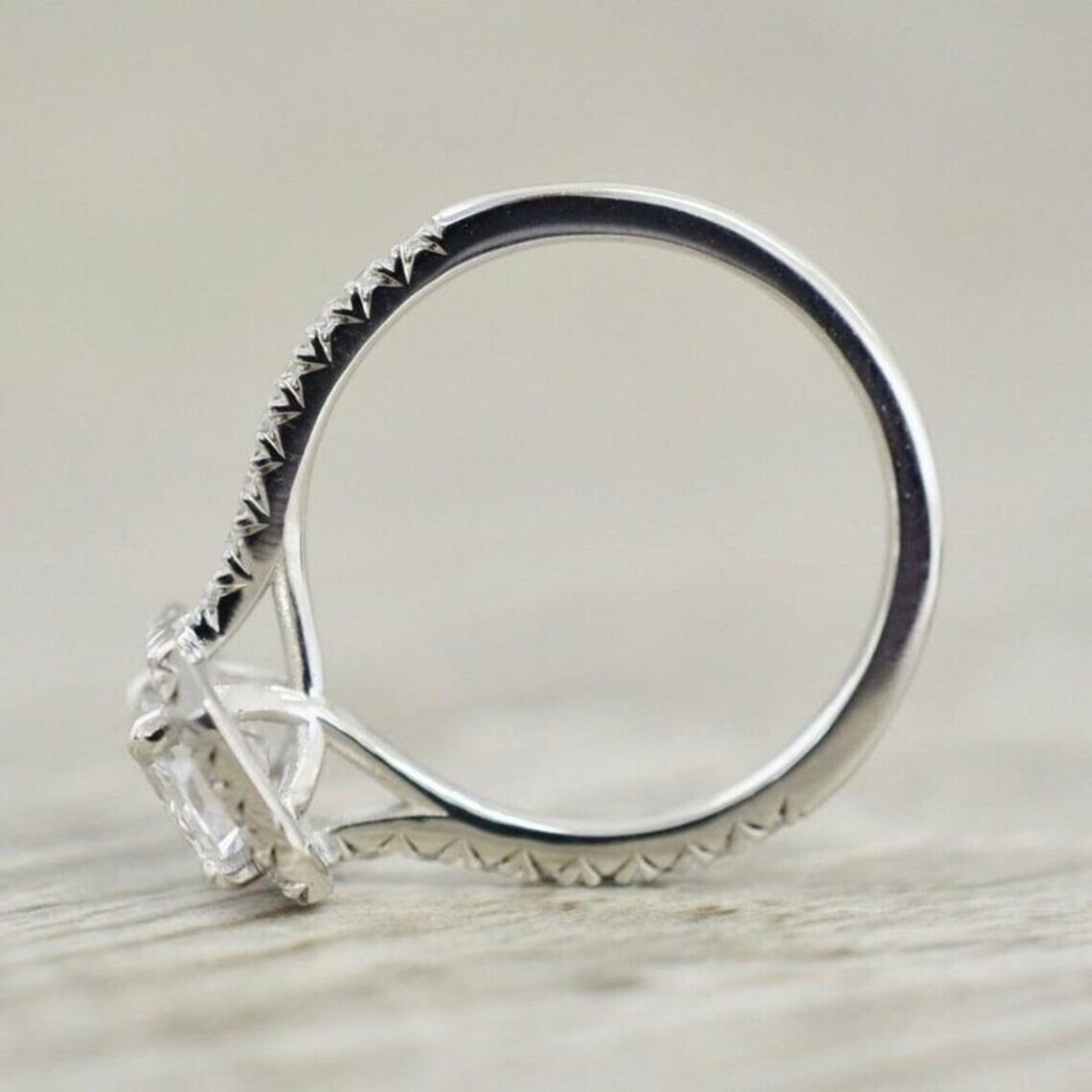 3.60 Ct Emerald Cut Lab-Created White Diamond Wedding Ring 925 Sterling Silver